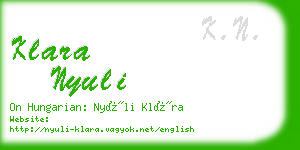 klara nyuli business card